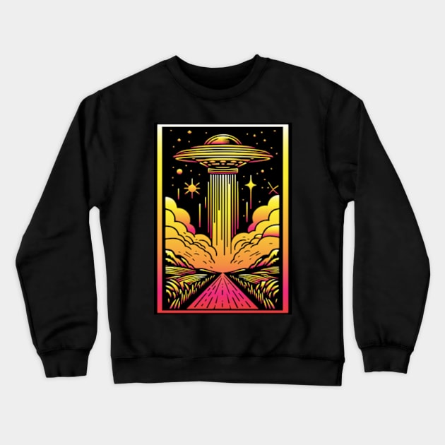 Flying Saucer Crewneck Sweatshirt by ArtFactoryAI